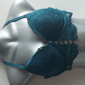 La Senza Diva Demi Green Lace Bra 38 C